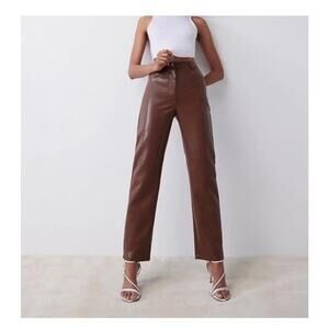 Wilfred Aritzia Melina Pants Women’s 4 Brown Vegan Leather High Waist Soft